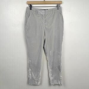 Wildfang The Empower Velvet Slim Crop Pants Womens‎ 2 Silver Preppy